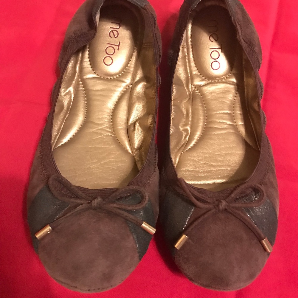 7M Me Too 2 Toned Brown Comfy Flats